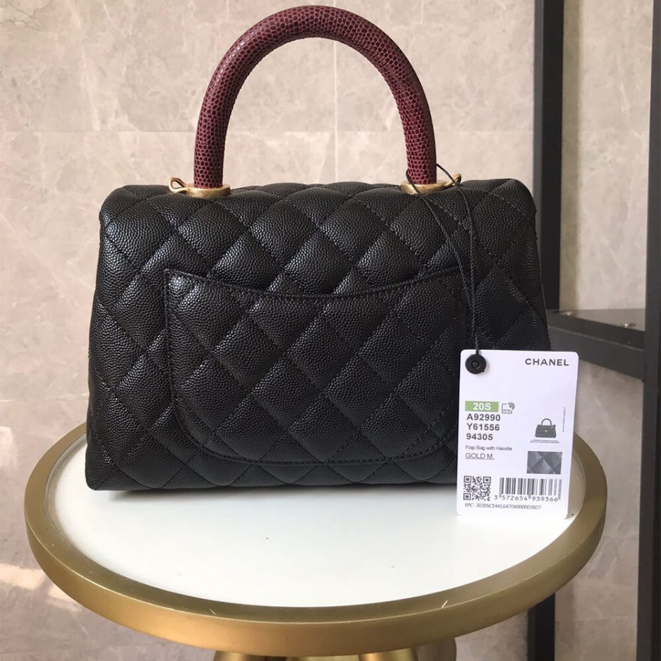 Ch*el coco handle flap shoulder bag pm